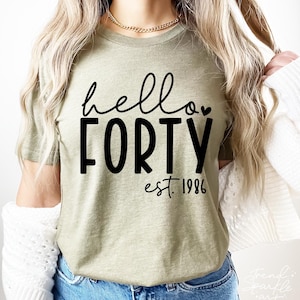 Hallo veertig SVG, PNG, 40e verjaardag Svg, 40e verjaardag Shirt Svg, veertig en fantastische Svg, veertig Svg, Forty-Licious Svg, veertigste verjaardag Svg