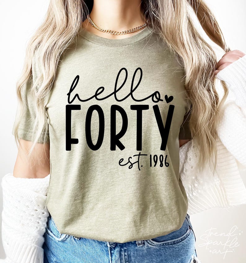 Hello Forty SVG、PNG、40歳の誕生日SVG、40歳の誕生日シャツSVG、Forty And Fabulous SVG、Forty SVG、Forty-Licious SVG、40歳の誕生日SVG 画像 2