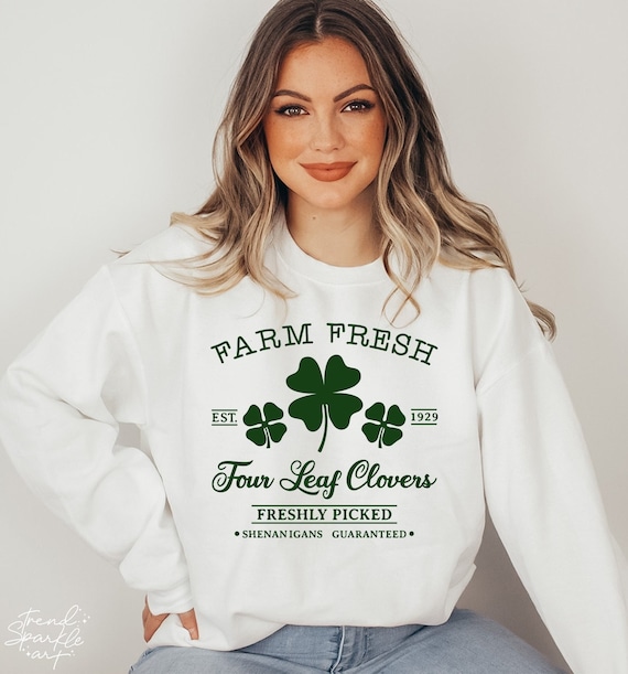 St Patricks Day Svg, Farm Fresh Four Leaf Clovers Svg, Lucky Shirt Svg, Shamrock Svg, Irish Clover Svg, Four Leaf Clovers Svg, Holiday Svg