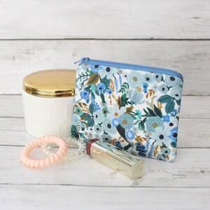 Rifle Paper Co, Petite Garden Party Blue, Small Zipper Pouch, Mini Wallet, Coin Purse