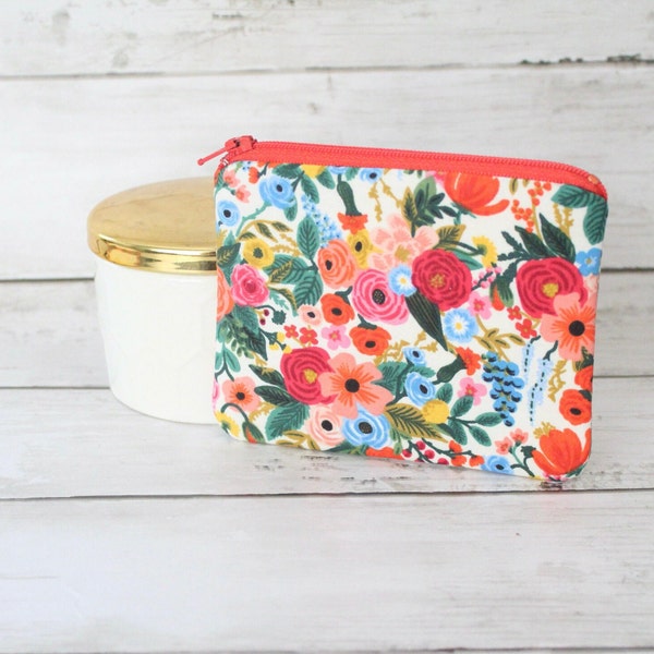 Rifle Paper Co., Petite Garden Party Wildwood Cream, Small Zipper Pouch, Mini Wallet, Coin Purse