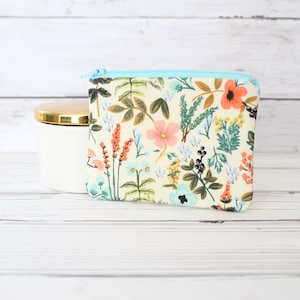 Rifle Paper Co. Amalfi Herb Garden Natural Pouch, Mini Wallet, Coin Purse