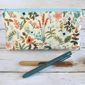 Rifle Paper Co, Amalfi Herb Garden Natural Large Zipper Pouch, Pencil Pouch, Cosmetic Bag