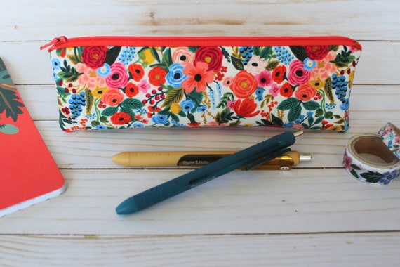 Rifle Paper Co Petite Garden Party Wildwood Cream Slim Pencil Pouch, Skinny  Pencil Case 