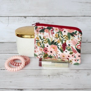 Rifle Paper Co., Petite Garden Party Rose, Small Zipper Pouch, Mini Wallet, Coin Purse