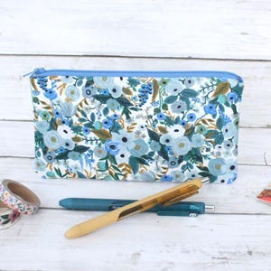 Rifle Paper Co, Petite Garden Party Blue, Pencil Pouch, Pencil Case, Cosmetic Bag