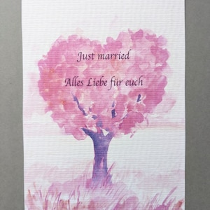 Postkarte "Just married" | Hochzeitskarte, Grußkarte für ein Paar, Karte für Verheiratete, Karte für Freunde, Hochzeitswandkunst