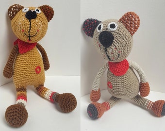 Kleine Teddybären "BILLI und BEN" - Kuscheltier, Therapiepuppe, Geschenk, Dekoration, Amigurumi, Häkelarbeit