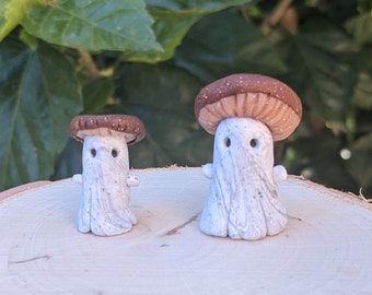 Large Boo Shroom Ghost Mushroom Figurine  Sculpture  Hand Painted MADE-TO-ORDER Fly Agaric