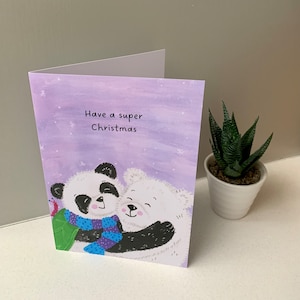 Ours polaire et Panda | Carte de Noël | Jessi illustre
