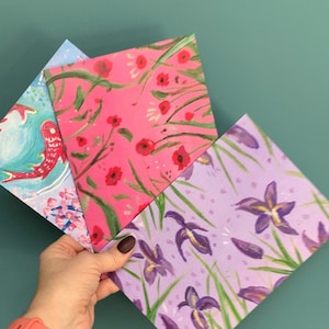 Ensemble de cartes florales | Cartes vierges | cartes illustrées