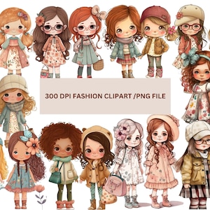 Kleines Mädchen Beste Freunde Clipart PNG, Schwestern Clipart, Familie Clipart, kleine Mädchen Mode Illustration digitale Kunst, sofortiger Download,