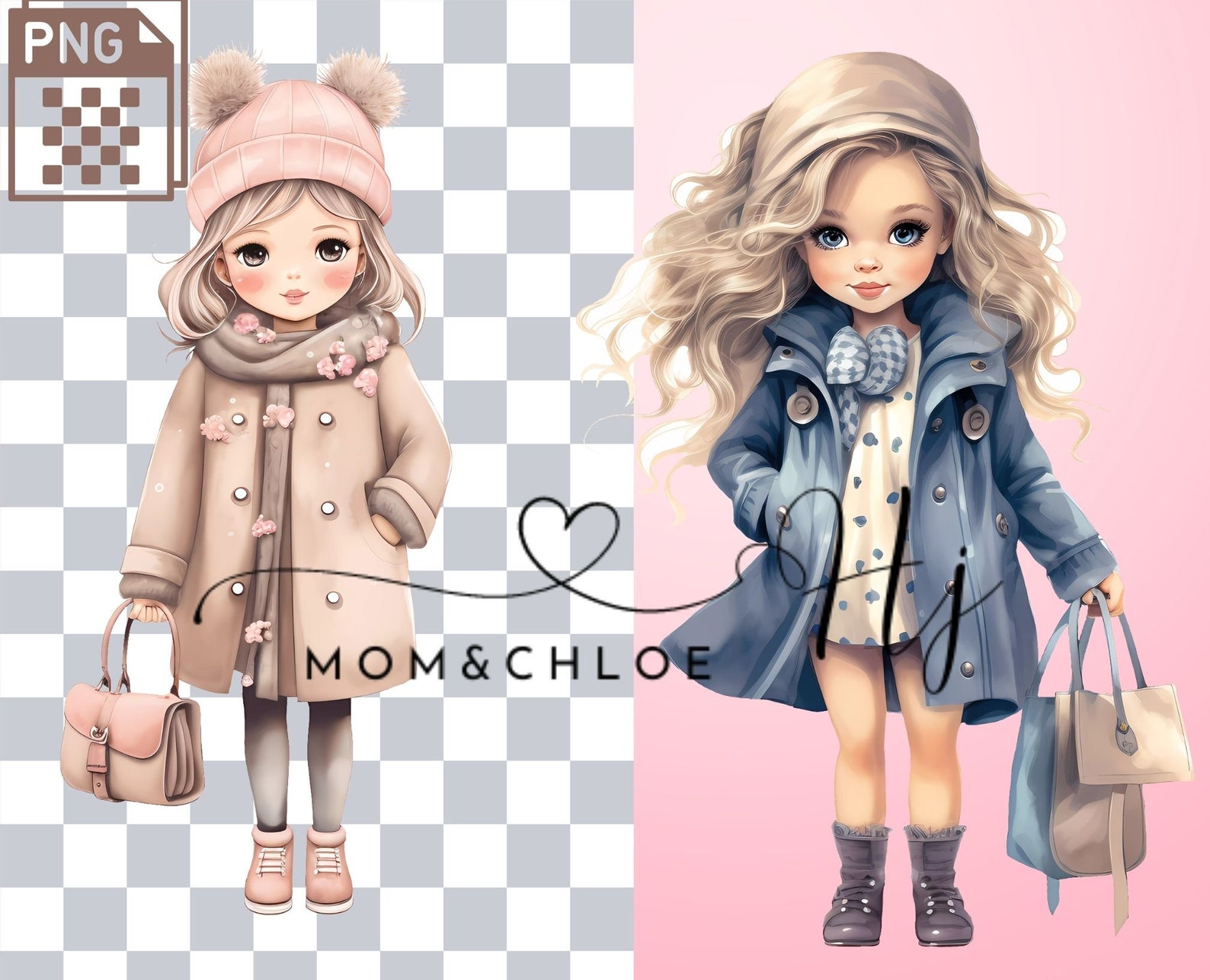 15little Girl Clipart PNG, Girl Fashion Illustration Digital Art, Kids ...