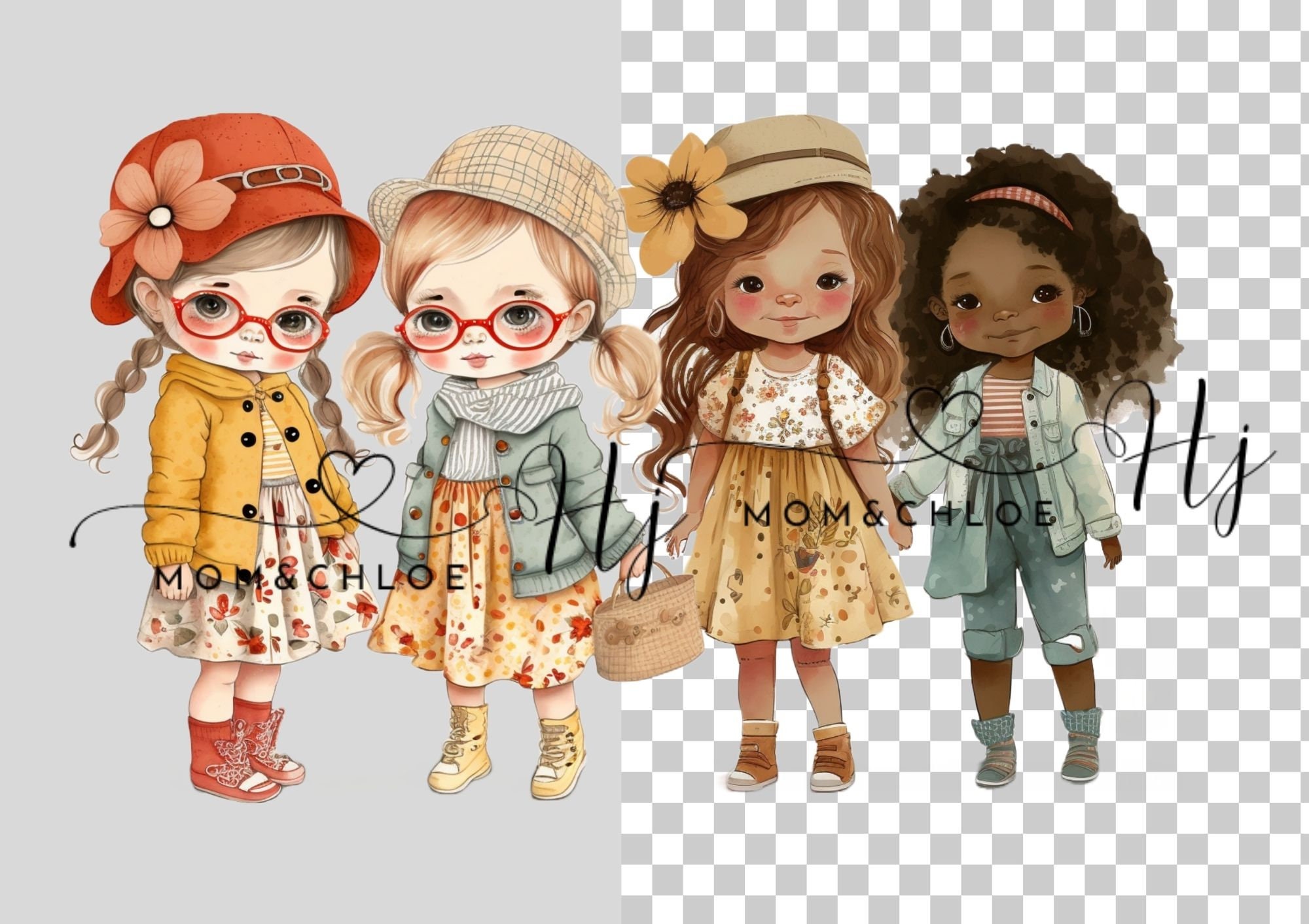 Little Girl Best Friends Clipart PNG, Sisters Clipart, Kids Clip Art ...
