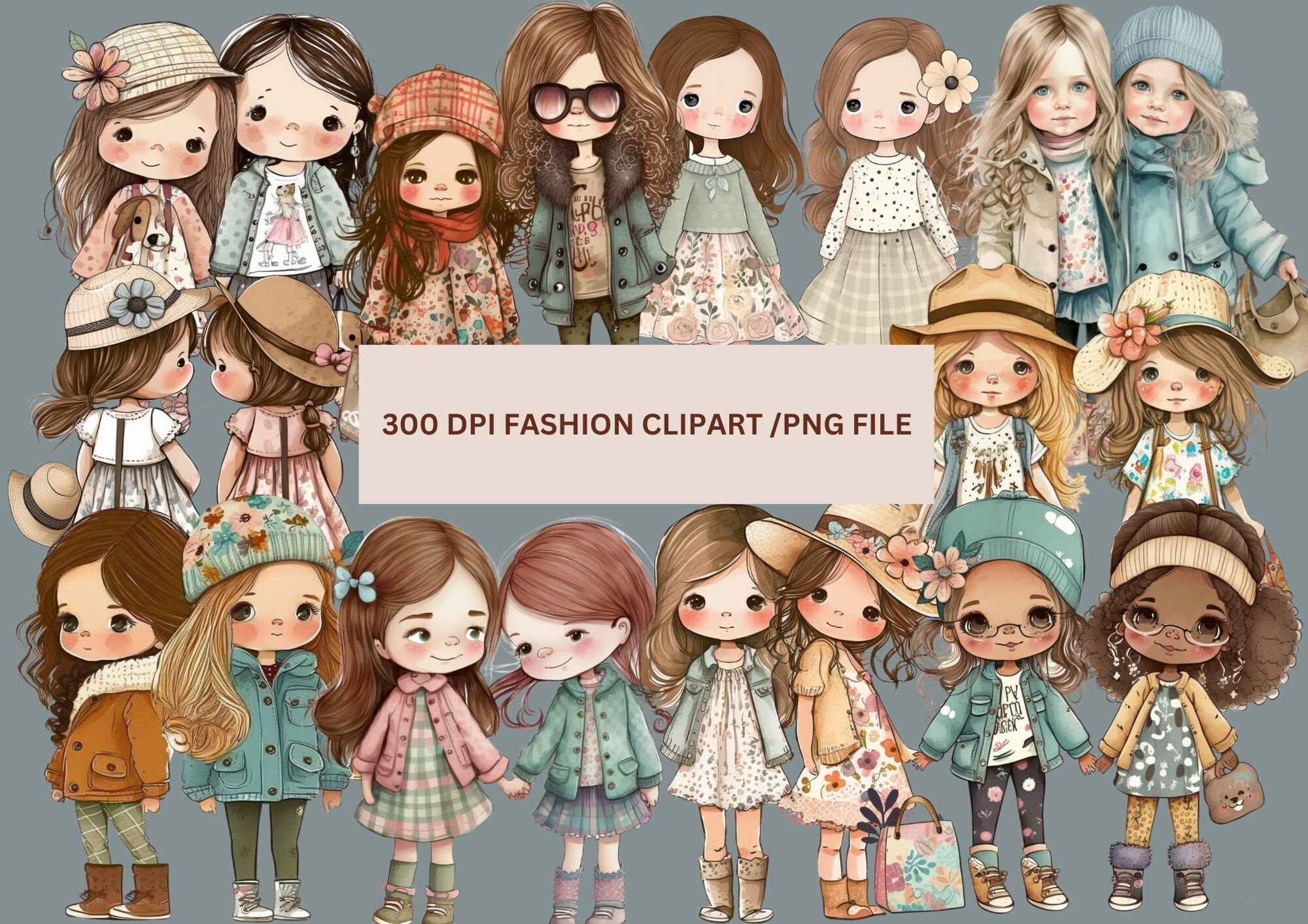 Little Girl Best Friends Clipart PNG, Sisters Clipart, Family Clipart ...