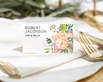 Wedding Escort Card, Minimal Place Card, Template, Printable Modern Place Card Templett, DOWNLOAD, Editable, Templett, Canva, MS Word