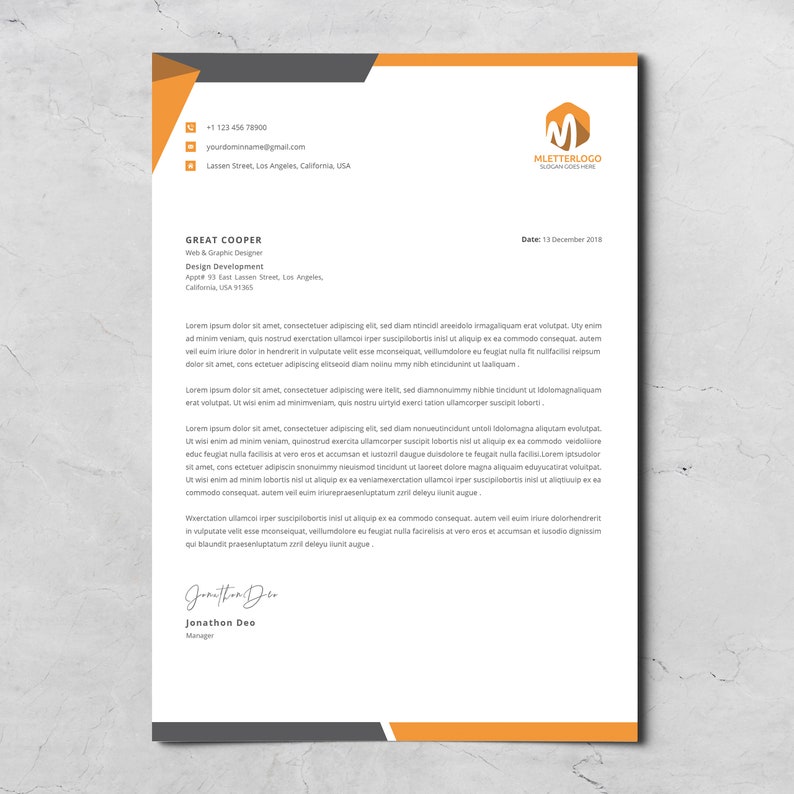  Letterhead Template Word Editable Pdf Printable Business Etsy