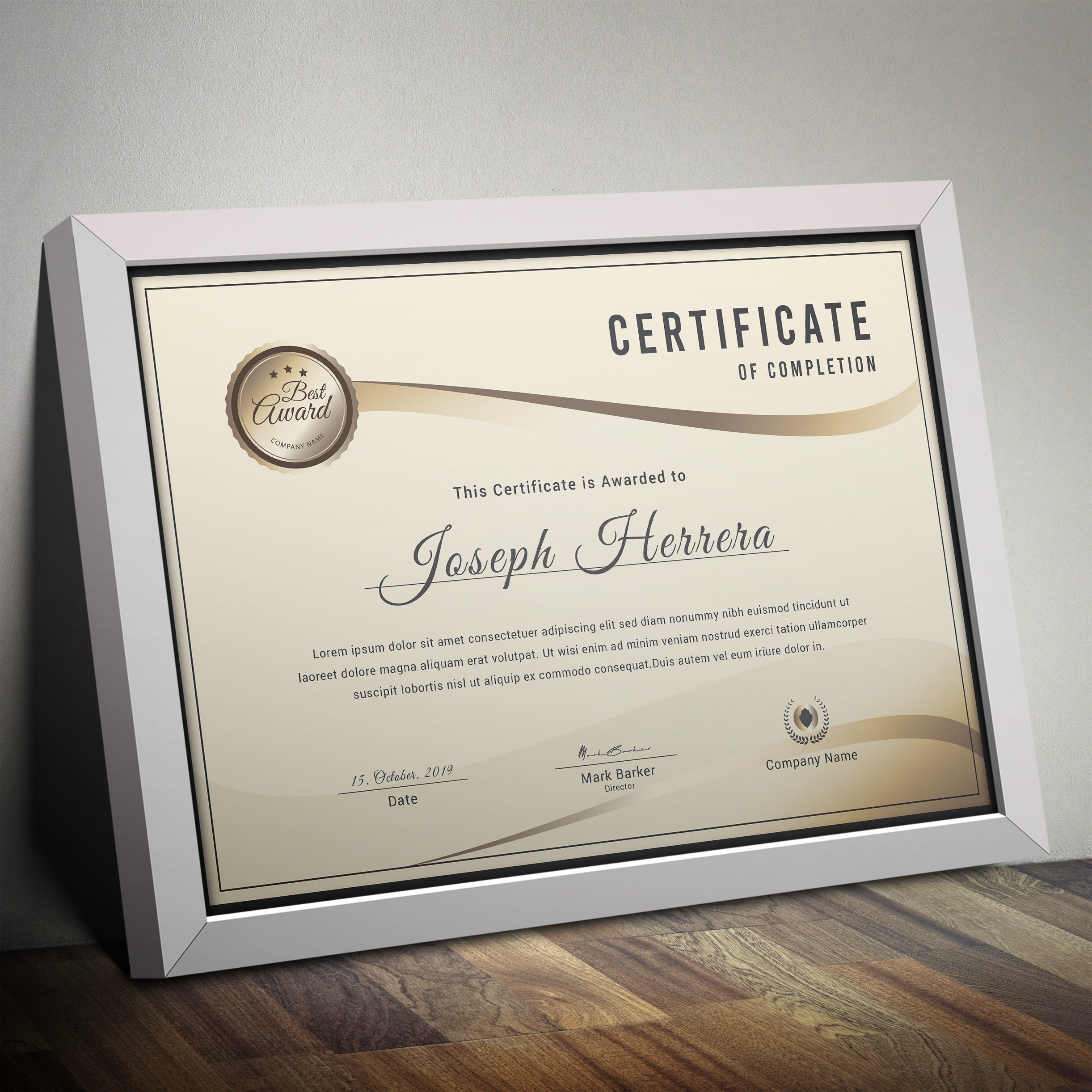 Certificate Template Word Appreciation Certificate  Etsy Within Borderless Certificate Templates