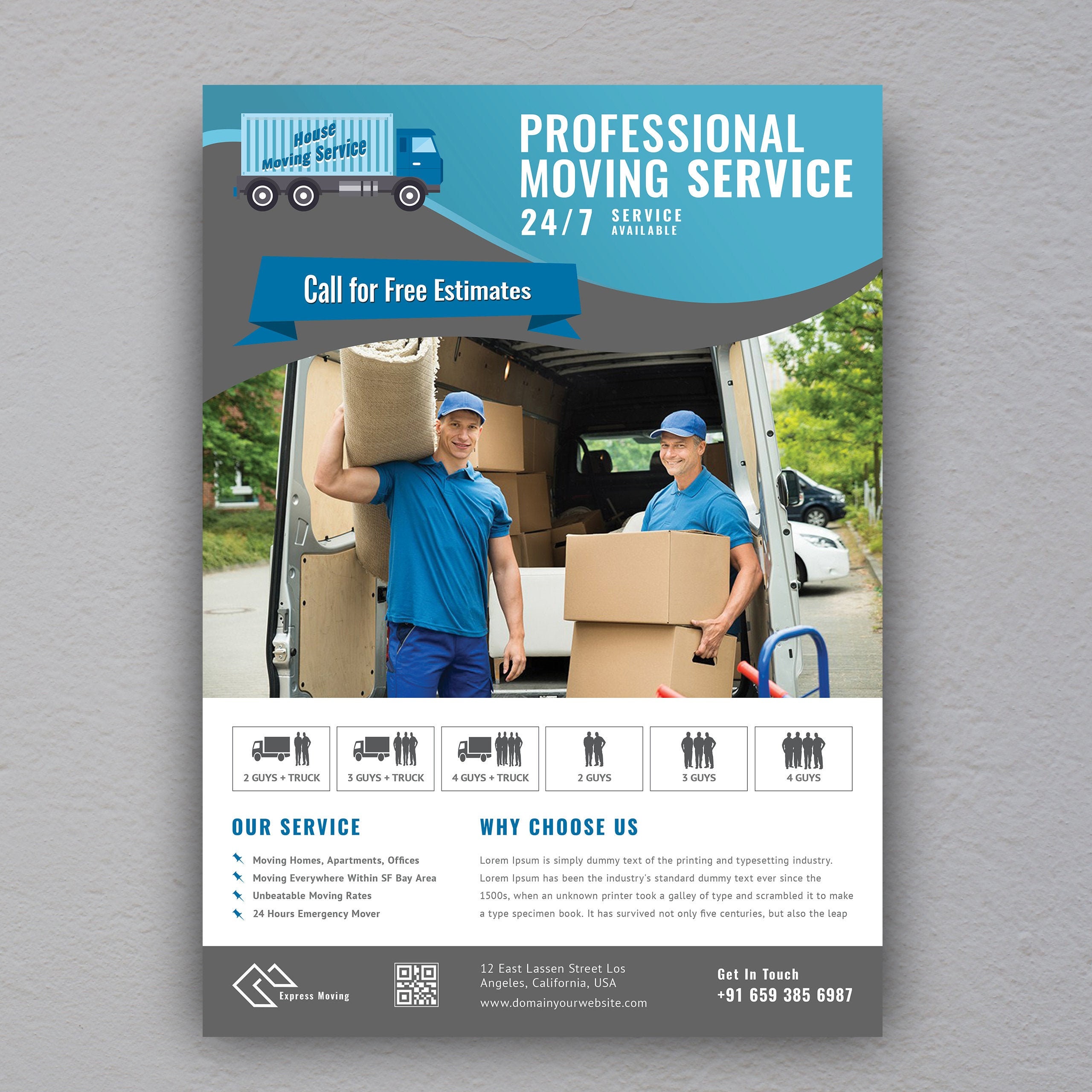 Moving Services Flyer Template MS Word & Files Etsy