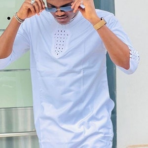 African men 2pcs Embroidery Clothing/ Dashiki/ Kaftan Long Pants Men Clothes Sets