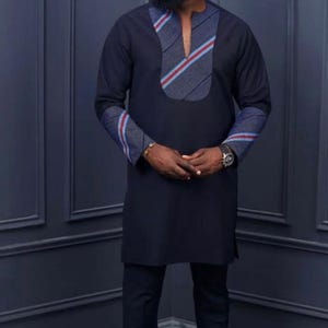 Folabi 2piece men clothing/African men top, bottom and hat/Wedding suit/groom suit/Handmade dress/groomsmen outfit/ Dashiki/Traditional suit