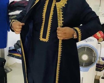Ropa africana para hombre: atuendo de boda para hombre, traje de padrino, ropa hecha a mano, caftán de tres piezas
