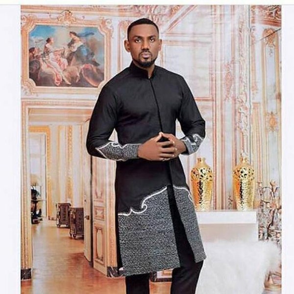 Men's African Print Dashiki Suit: Prom, Groom Attire