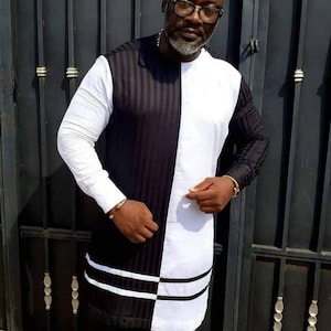 Thobi African men shirt and matching pant set/African clothing/African men clothing/African men shirt/dashiki/tunic shirt/prom/groom suit