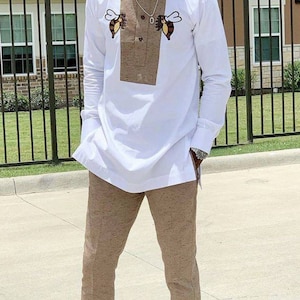 Folarin African men shirt 3pcs and matching pant set for father,mother and son/ African clothing/African men clothing/African men