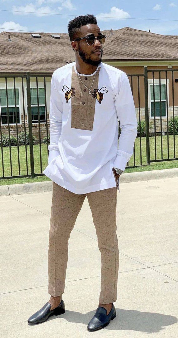 Folarin African Men Shirt 3pcs and Matching Pant Set for Father mother and Son African Clothing african Men Clothing african Men Etsy