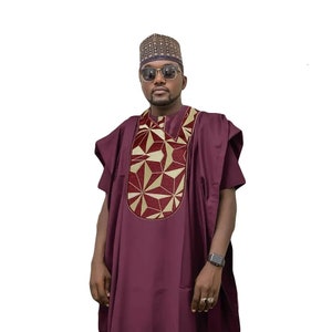 3pcs men Agbada/ Men clothing /African men Agbada/African men wedding suit/Groomsmen suit/Groom&#39;s suit/African traditional suit/men clothing