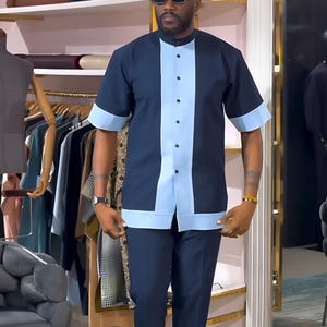 2pcs men sets, cotton fabric,different sizes, African men clothing, all occasion, men&#39;s attire, wears, designer shirt and pants, men fashion