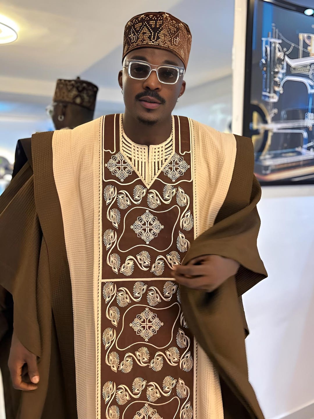 African Men's Agbada, Custom Cotton Wedding Outfit, Traditional Yoruba ...