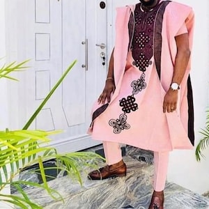 Sammy 3pcs African agbada/African clothing for men/wedding suit/prom dress/Grooms suit/Dashiki/Wedding suit/Agbada for wedding/