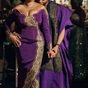 Item 241_Tori African couples traditional suit/ couples wedding outfit/complete couples wedding clothing/African women clothing/couple dress
