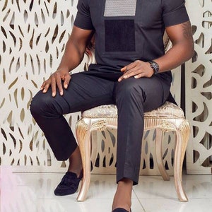 Korede African men clothing 2 piece outfit/ wedding suit/groom suit/ prom dress/groom men outfit