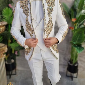 Sammy African men prom suit, African men fashion, bespoke outfit for men, groom&#39;s attire, suit for wedding, 2piece men caftan, Nigerian styl