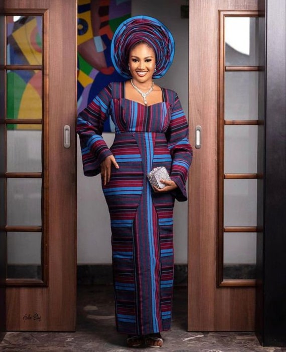 Folarin Item 022_Tenue africaine Aso oke pour femmes Mode