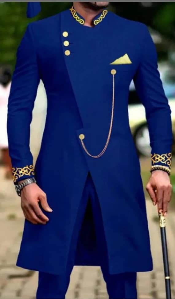 Bespoke African Men's Suit, Prom Wedding Groom Fashion