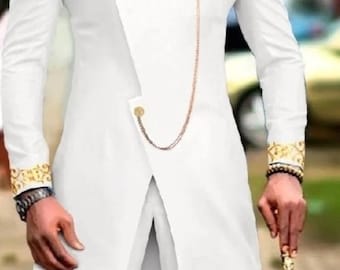 Telu African men prom suit, African men fashion, bespoke suit for men, African groom&#39;s suit, African men wedding suit