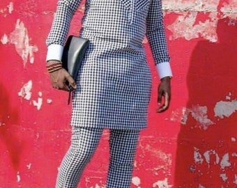 Deola African men clothing 2 piece outfit/ wedding suit/groom suit/ prom dress/groom men outfit