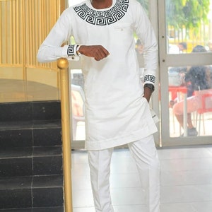 Dotun African men shirt and matching pant set/African clothing/African men clothing/African men shirt/dashiki/tunic shirt/prom/groom suit