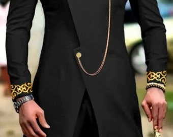 Telu African men prom suit, African men fashion, bespoke suit for men, African groom&#39;s suit, African men wedding suit