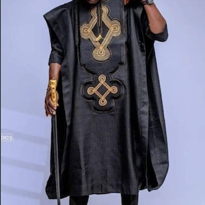 African Men&#39;s Agbada | 3-Piece Wedding Suit, Groomsmen Outfit