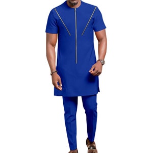 Sammy 2 pieces Men Outfit, Dashiki, Long Sleeve Shirt and Trouser, African Suit For Men Set, Wedding suit, Groom suit, Groomsmen outfit