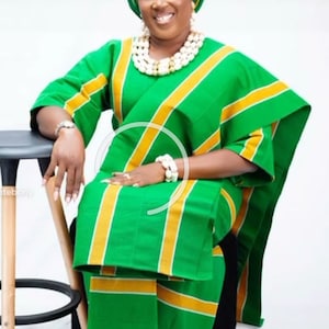 Sammy Item_247 African women Aso oke/Women clothing/wedding outfit for women/women 3pcs traditional outfit/trending women traditional dress