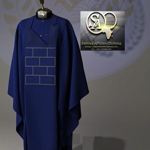 Idowu African men Blue Agbada/ 3Piece set/African men clothing/wedding suit/prom dress/Groom suit/Dashiki/Embroidery/Senator suit/men prom