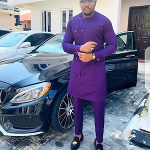 Dimex African men shirt and matching pant set/African clothing/African men clothing/African men shirt/dashiki/tunic shirt/prom/groom suit