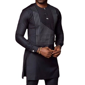 Sammy 2 pieces Men Outfit, Dashiki, Long Sleeve Shirt and Trouser, African Suit For Men Set, Wedding suit, Groom suit, Groomsmen outfit