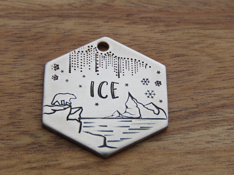 Dog Tag Mountain Dog Name Tag Dog Tag Polar Bear Custom Dog Tag Ocean Dog Tag Pet Tag Tags for Dogs Dog Tag Personalized Dog Tag